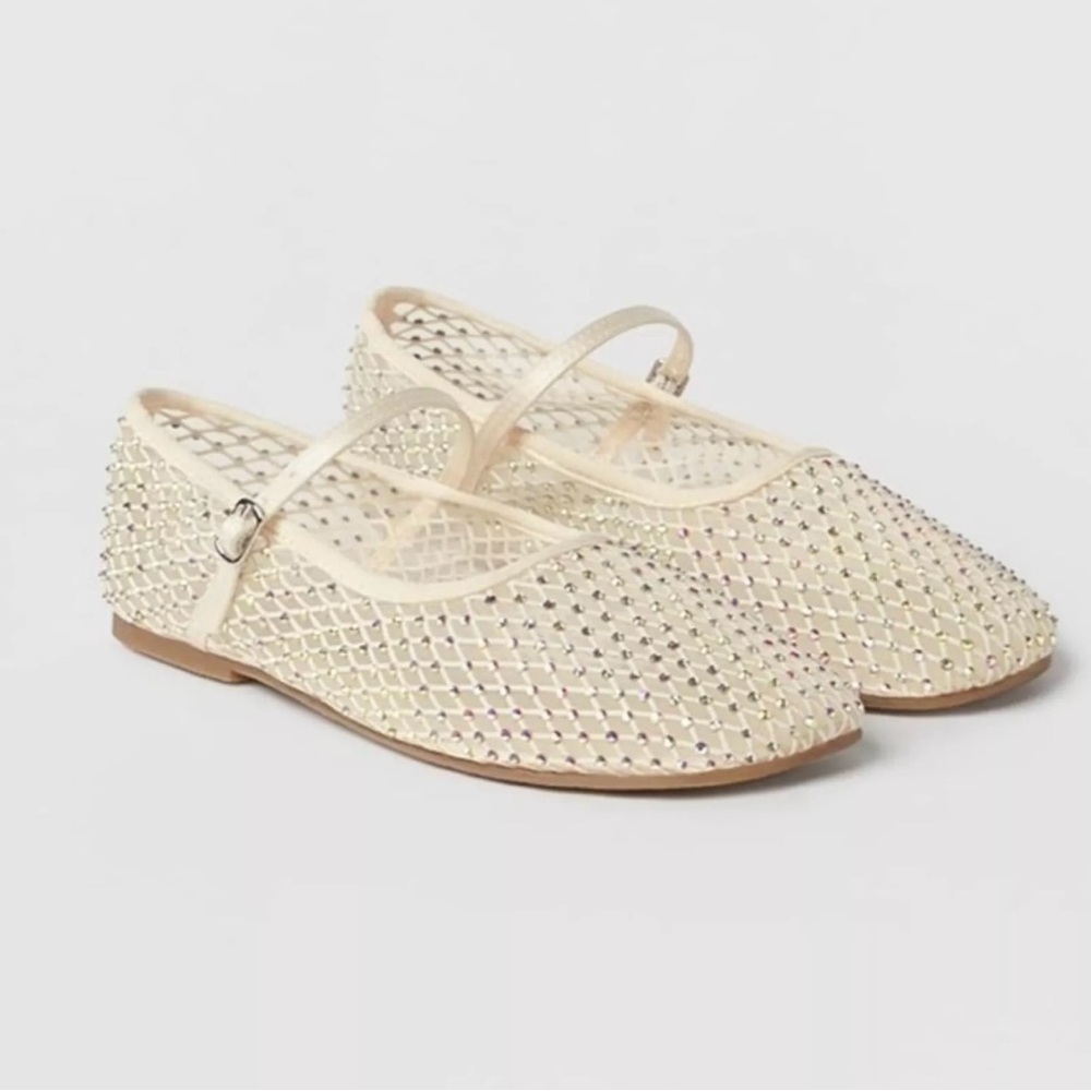 Zara girls rhinestone ballet flats, size 1